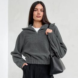 Women's Hoodies Lamb Cashmere Coat Polar Fleece Short Stand-up Collar Sweater