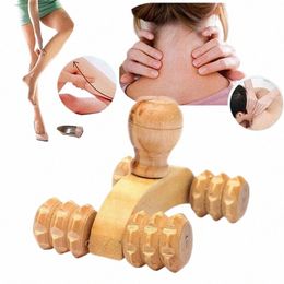 solid Wood Full-body 4 Wheels Wooden Car Roller Relaxing Hand Massage Tool Reflexology Face Hand Foot Back Body Therapy Product t0Fu#