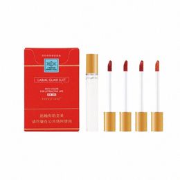 new 4pcs Smoke Case Moisturiser Makeup Lipgloss Set Cosmetics Lip Glaze Multiccolor Make Up kit,Nutritious Easy To Wear Lip Balm J2NZ#