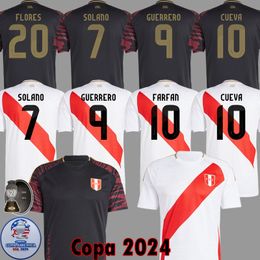 2024 Peru Soccer Jerseys FARFAN 24 25 Home Away Copa GUERRERO Football Shirts Seleccion Peruana CUEVA PINEAU CARTAGENA Men Kids Kit Uniform