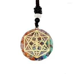 Pendant Necklaces Gift Colourful Crushed Stone Resin Necklace Natural Polygonal Geometric DIY Jewellery Trend