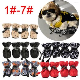 Dog Apparel 4pcs/set Pet Shoes For Small Large Dogs Reflective Anti-slip Boots Chihuahua Booties Puppy Footwear Yorkies Pets Supplies