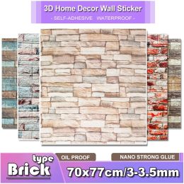 Stickers 5/10PCS 70*77cm Decor Home 3D Brick wall stickers Good rendering No smell Wallpapers for living room bedroom office and TV wall