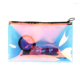 Storage Bags Cute Laser Colourful Pencil Case Transparent Jelly Bag Fashion Box Pencilcase School Supply Makeup