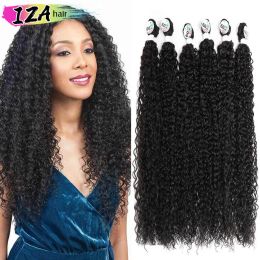 Weave Weave IZA Afro Kinky Curly Natural Hair Long Synthetic Jerry Curly Bundles Ombre Blonde Fake Hair For Women Resistant Wave