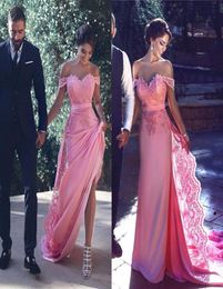 Elegant Fuchsia Off Shoulder Prom Evening Dresses 2022 Mermaid Appliqued Long Maid of Honor Gowns Custom Made BA38577361747