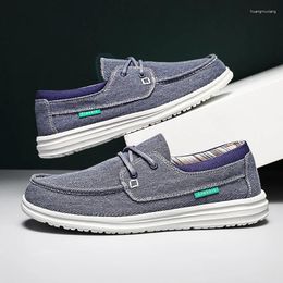 Casual Shoes Men Canvas Male Loafer Lightweight Soft Sole Breathable Slip-On Walking For Big Size 39-47