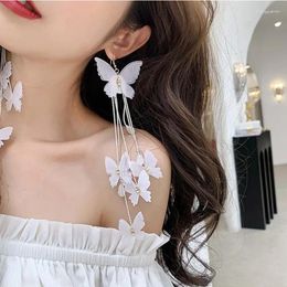 Dangle Earrings Design Jewelry Long White Butterfly Tassel Party Gifts For Women Celebrity Exaggerated Wedding Dress Accessories