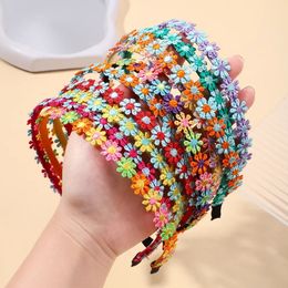 Ins Daisy Colorful Hair Hoop Girl Delicate Broken Bangs HairBand Children Daily Party Dress Up Hair Accessories Gift