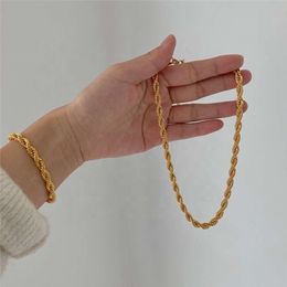 Fabrikpreis 20 Zoll Seil 18 K Gold Edelstahlmänner Seil Halskette Kubanische Verknüpfungskette Halskette