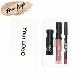private Label Lip Set Three-piece Lip Liner Matte Lipstick Lip Gloss Moisturising Lg-lasting High Pigment Kit Wholesale a3MI#