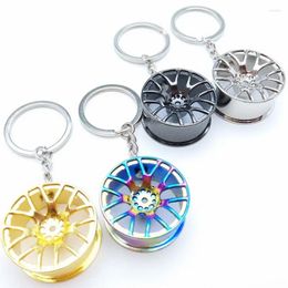 Keychains 500pcs/lot Creative High Quality Wheel Hub Man'S Keychain Car Key Chain Cool Gift Keyring