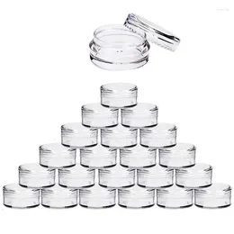 Storage Bottles 100pcs 2g 3g 5g 10g 15g 20g Empty Plastic Cosmetic Cream Jar Transparent Sample Makeup Pot Eye Shadow Lip Containers