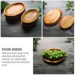 Plates Solid Wood Fruit Plate Restaurant Tray Serving Dish Seasoning Decorative Simple Dried Wooden Storage Dinner Party