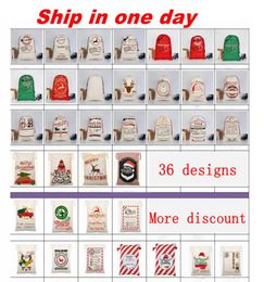 Christmas gift bags santa sacks large canvasbag drawstringbags with reindeers 32 colors for kids accept mixed whole WLL1519157