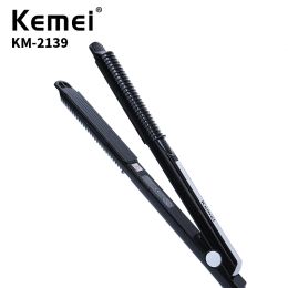 Irons KEMEI Professional Fast Preheating Portable Curly Tourmaline Ceramic Hair Straightener Flat Iron Hair Styling Tool KM2139