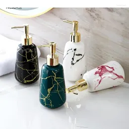 Liquid Soap Dispenser Nordic Home El Bathroom Supplies Golden Marble Pattern Ceramic Lotion Bottle Tray Decoration Accessories