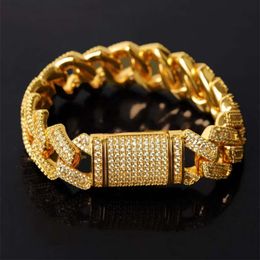 Custom Moissanite Jewellery Two Tone Rose Gold Cuban Link Chain Men Moissanite Cuban Link Bracelet