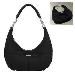 Drawstring Women Half Moon Bag Versatile Zipper Shoulder Purse Casual Soft Satchel Trendy Girl Stylish