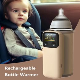 Rechargeable Portable Bottle Warmer with Fast Charging Cordless Milk Temperature Control for Traveling Camping Home 240322