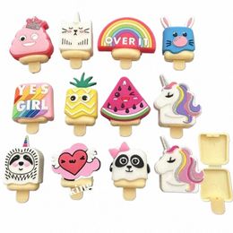 50pcs empty cute animal carto fruit shape popsicle lipstick case unicorn watermel lip balm ctainer cosmetic packaging 2g q0Gv#