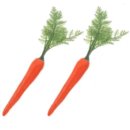 Decorative Flowers 2pcs Realistic Carrot Statues Adorable Children Toys Fake Vegetable Models