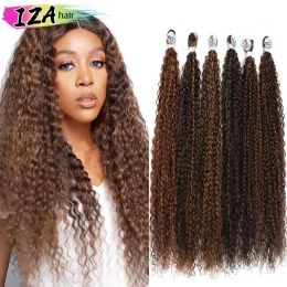 Weave Weave IZA Synthetic Hair Weave Jerry Curly Hair Bundles Piano Colour SP4/27/30 70CM Soft Long Hair for Women Daily Use