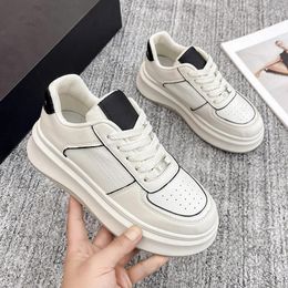 Casual Shoes Spring Women Sport Fashion Sneakers Platform Trainers Female Lace Up White Thick Bottom Running