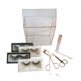 value L Set 4 pairs Mink Les with l Glue Curler Beauty scissors L applicators wand Makeup Tools Kit Wholesale g7Tm#