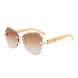 brand luxury sunglasses men designer sunglasses women Fashion simple sunglasses Female Driving sunshade mirror Half frame Polygon Dazzling sunglasses m557 tawny