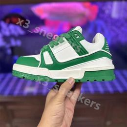 Designer Casual Shoe Luxury Trainer Maxi Sneaker mens Womens thick textile colorful beads Sneakers Green black white Fashion Leather oversized Double Sneakers S24