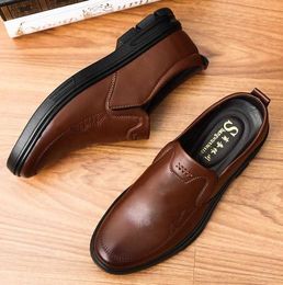 HBP Non-Brand Spring Fashion Casual Loafers Flats Hand Stitched Mens Casual Leather Shoes