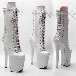 Dance Shoes 20CM/8inches PU Upper Modern Sexy Nightclub Pole High Heel Platform Women's Boots 487