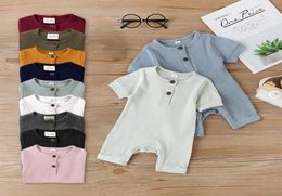 Sexy Bodysuit Summer Kids Clothing Infant Toddler baby Clothes Romper Jumpsuit Outfits Solid Cotton Newborn Baby Boys Girls Clothe2500176