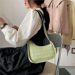 Bag 2024 Women Solid Color Shoulder Handbags Fashion Stone Pattern PU Leather Hobos Bags Simple Female Daily