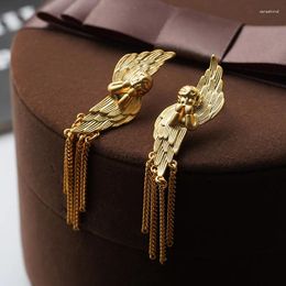 Dangle Earrings Vintage Gold Color Angel Wing Women's Long Tassel Banquet Jewelry Accessories Gift