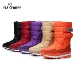 Boots 2022 EUR3545 Snow Boots Women Waterproof Hiking Warm Flats Winter Boots Woman Ladies Shoes Colourful Botas For Female Mujer neve