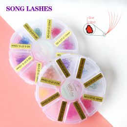 Eyelashes Song Lashes Pointy Base 6D 0.07 Thickness Mix Coloured Losse Fans Lash Extensions Volume Coloured Eyelashes Wholesale Makeup Tool