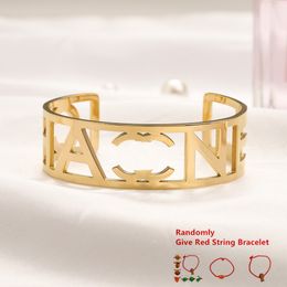 NEW Hollow out Design Classic Style Bracelets Women Bangle Luxury Designer Jewellery Crystal 18K Gold Plated Stainless steel Lovers Bangles Mens Bracelet 2251