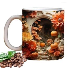 Mugs Autumn Pumpkin Cup 300ml Fun Pattern Ceramic Mug Design Drinking Supplies For Tea Coffee Milk And Drinks