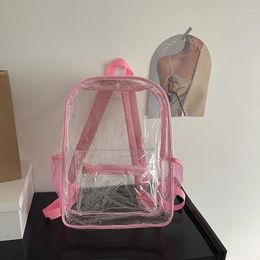 School Bags Transparent Large Capacity PVC Backpack Unique Design Water Repellent Personality For Women 2024 Casual Fashion On Sale