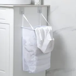 Laundry Bags Wall Mount Basket With Handle Bathroom Towel Clothes Hanger Sundries Storage Hamper