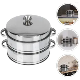 Double Boilers Food Steamer Reusable Dumpling Practical Household Multi-functional Stainless Steel Cookware