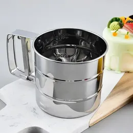 Baking Tools 1pc Stainless Steel Flour Sifter For Powder Sugar Shaker With Hand Press Design Fine Mesh Sieve