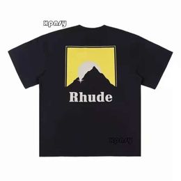 Rhude Shirt Designers Mens T Shirts for Summer Mens Tops Letter Polos Shirt Womens Tshirts Clothing Short Sleeved Large Plus Size 100% Rhude Short 462