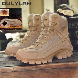 Fitness Shoes Winter Warm Men Military Tactical Boots Mens Army Climbing Hiking Desert Waterproof Work Safety Outdoor Combat