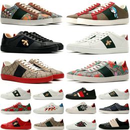 TOP Women Men Top Casual Quality Shoes Designer Sneakers TOPce Bee Snake Tiger Embroidered White Green Red Stripes Womens Shoes Sneaker Unisex Walking Sports Traine