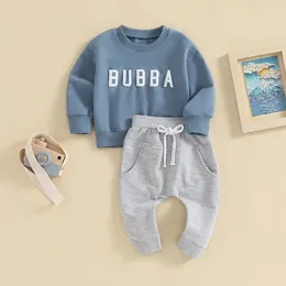 Clothing Sets Toddler Baby Boys Clothes Set Letter Print Long Sleeve Sweatshirt Jumper Top Jogging Pants Suit Fall Winter Outfits Casual