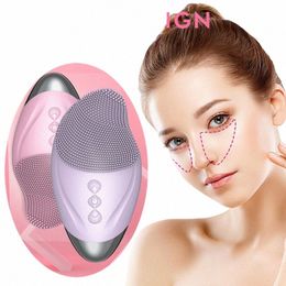 facial Massager Silice Cleansing Brush Eye Massage Tool Face Cleaner Deep Cleaning Pores Skin Health Care Device Rechargeable 06Pq#