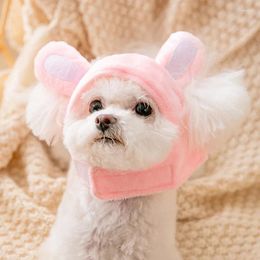 Dog Apparel Winter Cute Pet Hat Small Teddy Head Cover Puppy Warm Supplies Animal Modelling Adjustable Accessories